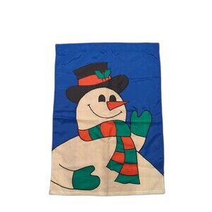 Frosty the Snowman House Garden Yard Flag Nylon Christmas Winter Double Sided